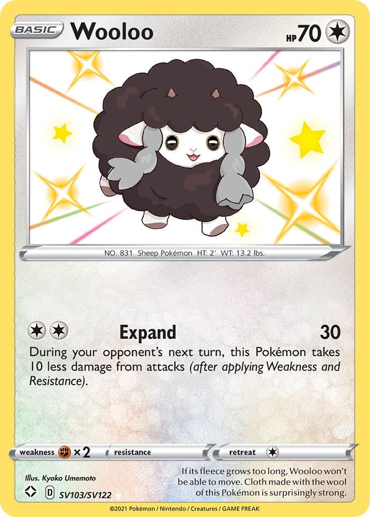 Shining Fates Wooloo Pokémon card
